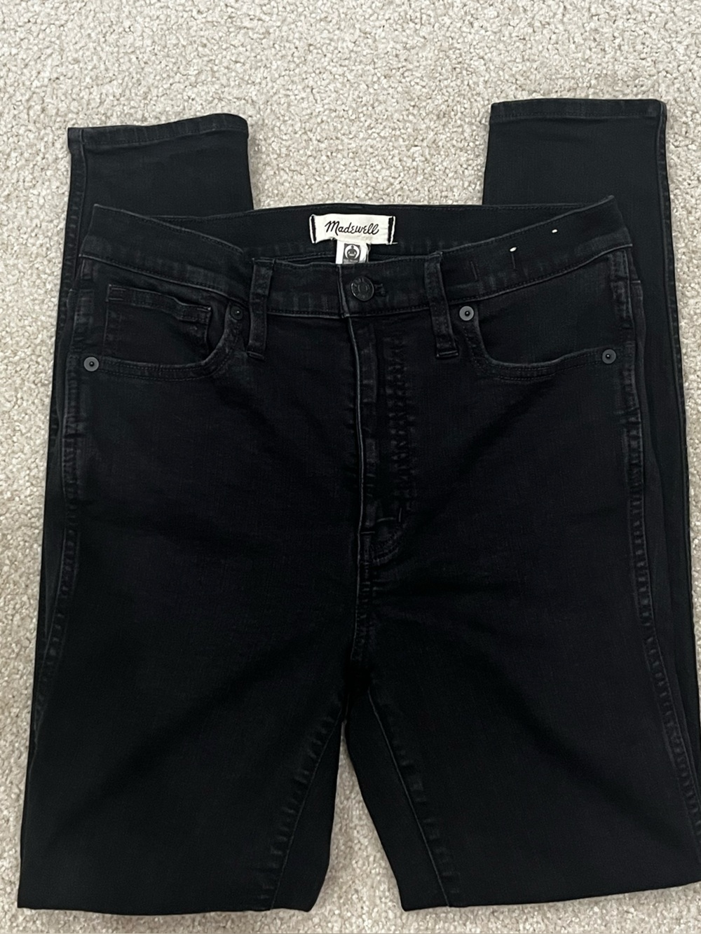 Madewell 10” High Rise Black Skinny Jeans